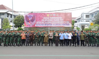 Dilepas Bupati, 370 Personil TNI YONIF 412 Bertolak ke Kongo 