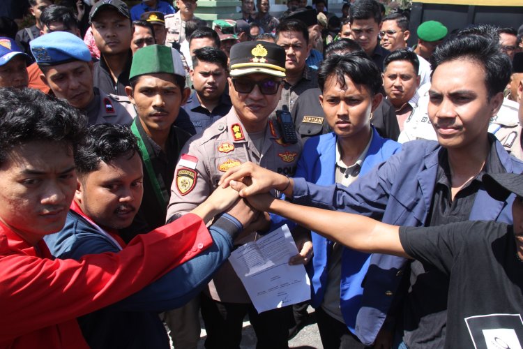 Aksi Damai Mahasiswa Berlangsung Humanis di Bengkalis