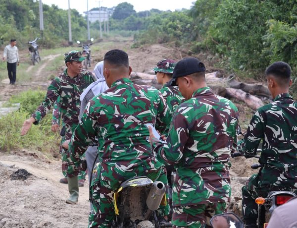 Pastikan Kesiapan Kunjungan Tim Wasev Mabesad, Dandim 0313/KPR Peninjauan Langsung Sasaran Fisik TMMD di Pangkalan Terap   