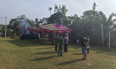 Jelang Penutupan TMMD ke-129 Kodim 0313/KPR, Satgas Gelar Persiapan Upacara di Lapangan Kantor Desa Pangkalan Terap