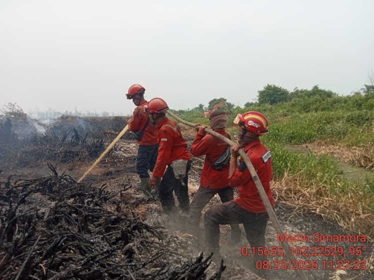BPBDPK Riau Apresiasi RPK PT Arara Abadi Ikut Berjibaku Padamkan Api di Kecamatan Kerumutan