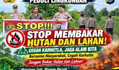 Polsek Pangkalan Kerinci Patroli Rawan Karhutla dan Sosialisasikan Maklumat Kapolda Riau